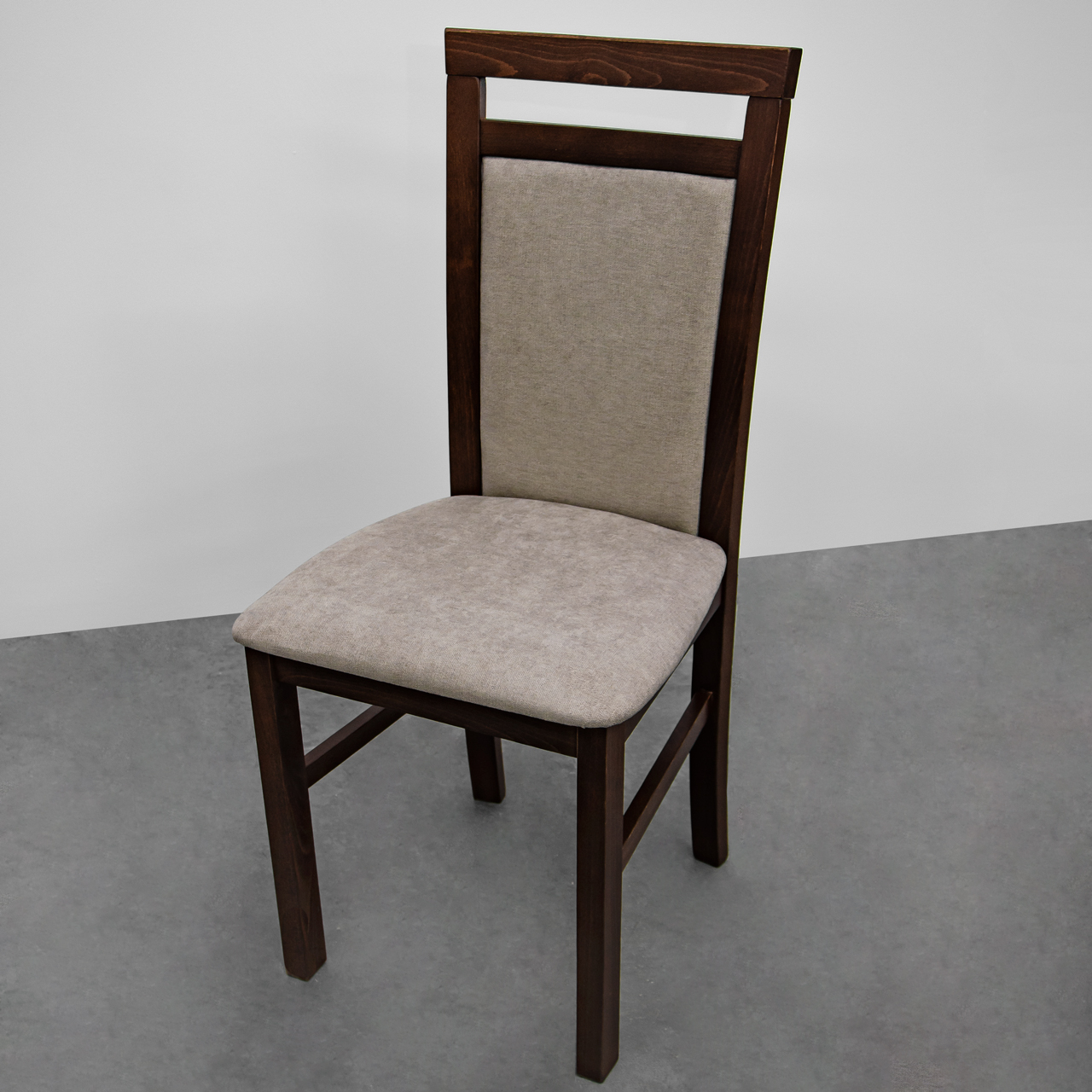 Tanie tapicerowane krzesło DK25 orzech (3x) WYPRZEDAŻ