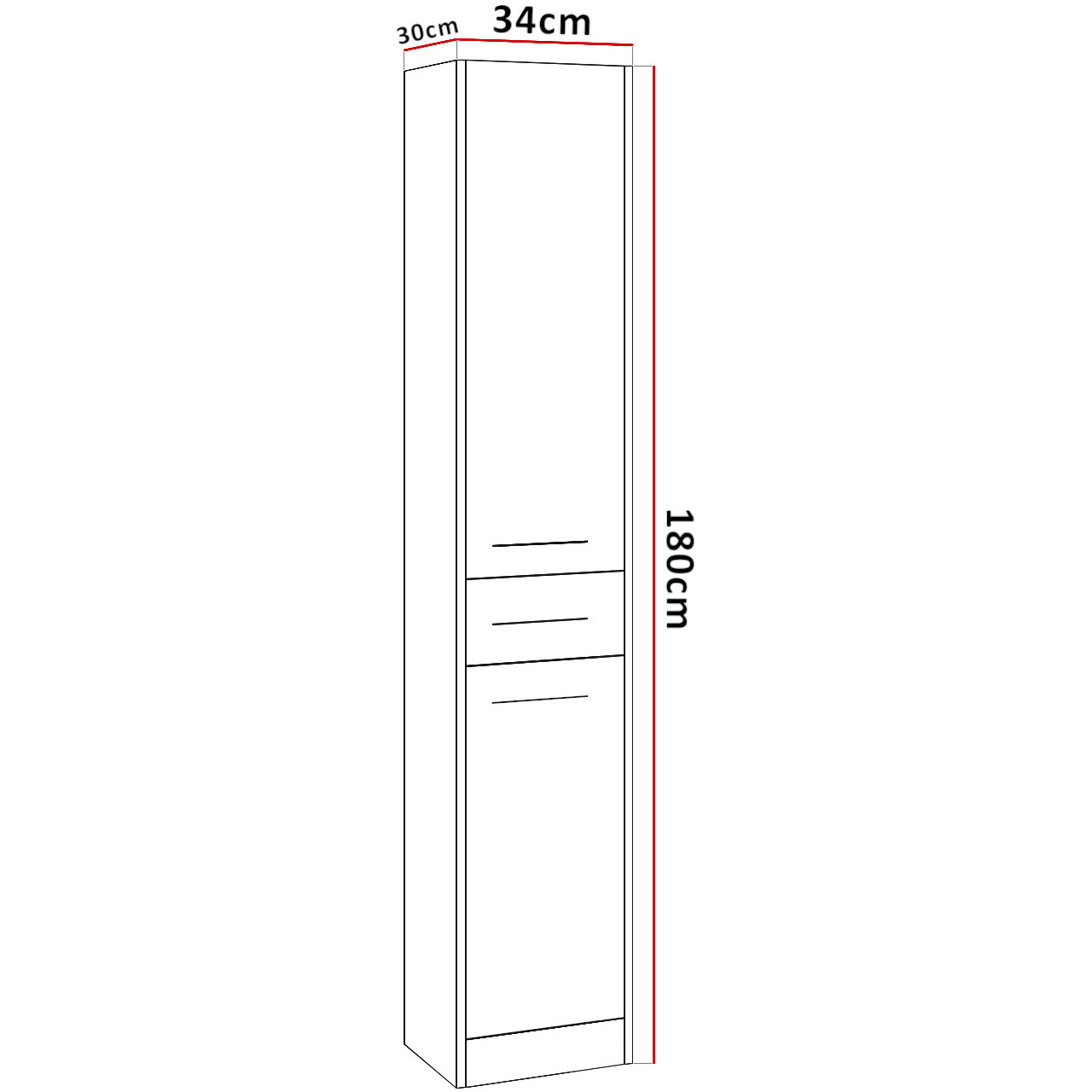 Wymiary: Szafka łazienkowa wysoka SLIM SL1