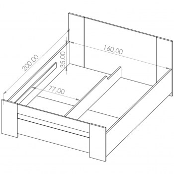 Wymiary:  Łóżko z pojemnikiem 160x200 BONO BO02