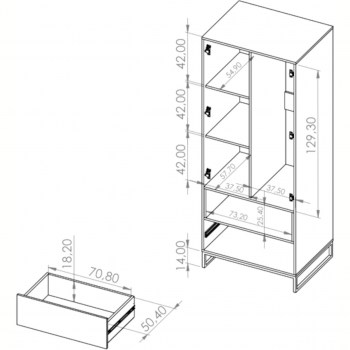 Wymiary: Szafa OLIVIER OE08