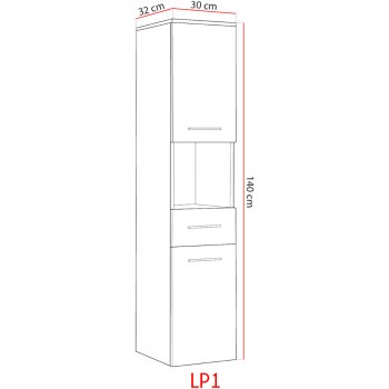 Wymiary: Szafka łazienkowa wysoka LUPO LP1
