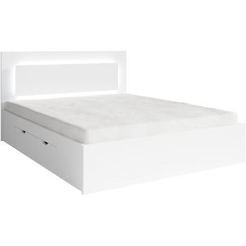Łóżko LED z szufladami 140x200 NINO 04 biały