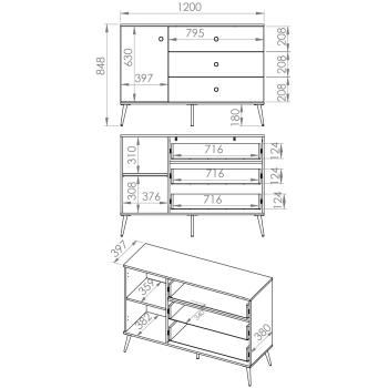 Wymiary: Komoda SOLER 04