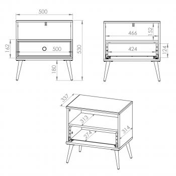 Wymiary: Szafka nocna GOLDEN GL07