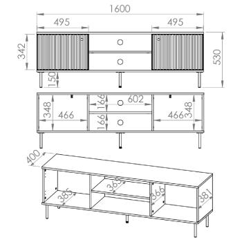 Wymiary: Komoda RTV ALVARO 06